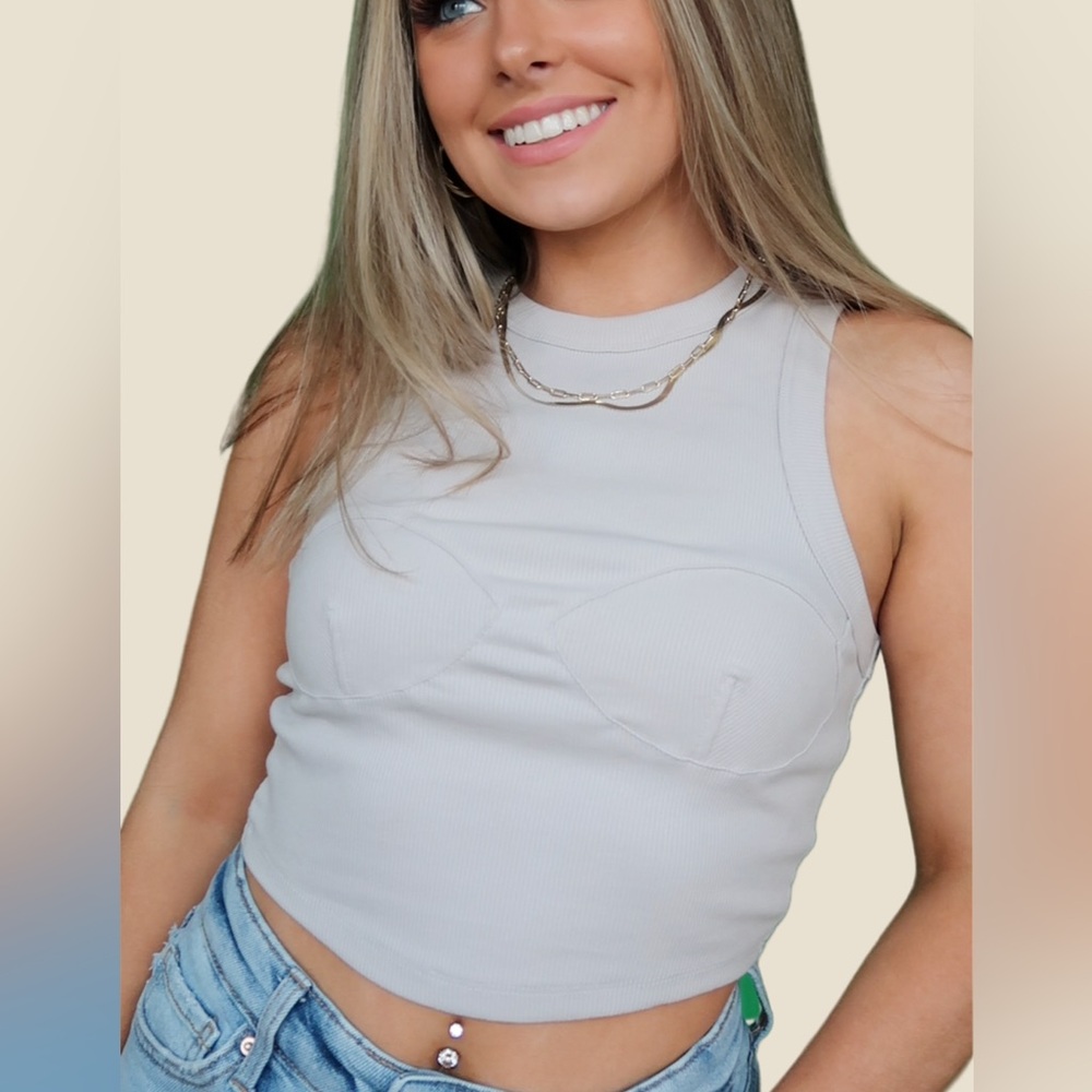 Women's grey Sleeveless Top